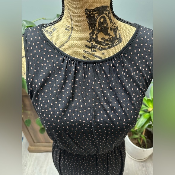 Loft black dress with light brown polka dots. Size small. - Picture 3 of 5